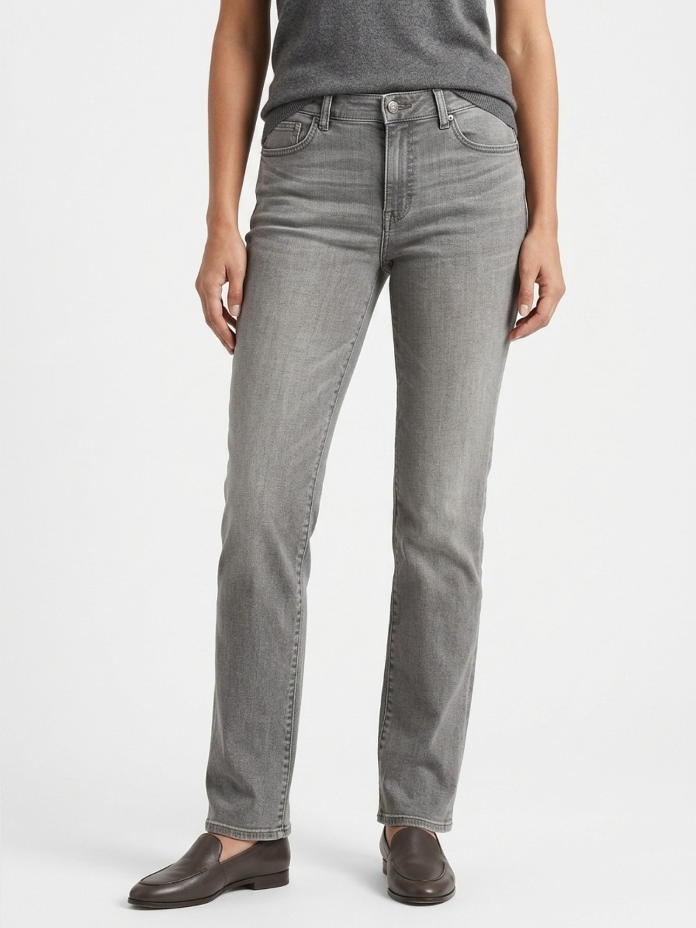 Lauren Ralph Lauren Women's Mid Rise Gray Jeans